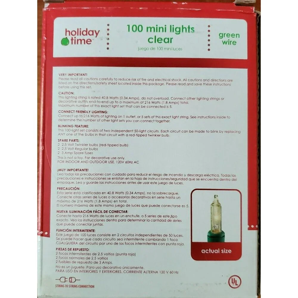 New String Lights 100 Clear White Mini Bulbs Christmas Wedding Party Patio Deck